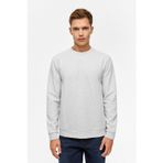 Süvari Bol Kesim O Yaka Melanj Desenli Waffle Sweatshirt