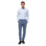 Süvari Buz Mavi Slim Fit Armürlü Klasik Yaka Gömlek, S