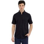 Süvari Cotton Regular Erkek Kısa Kol Gömlek SGM2017700010 Siyah