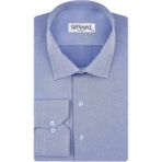 Süvari Dar Kalıp Armür Desenli Mavi Erkek Gömlek - XL