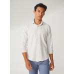 Süvari Ekru Erkek Klasik Yaka Slim Fit Armürlü Gömlek GM2024700404