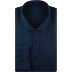 Süvari GM1007100444 Klasik Yaka Slim Fit Düz Mavi Erkek Gömlek