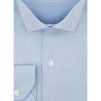 Süvari GM2024700309 Klasik Yaka Fit Armürlü Mavi Erkek Gömlek