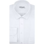 Süvari GM2025000187 Klasik Yaka Regular Fit Armürlü Beyaz Erkek Gömlek - 2XL