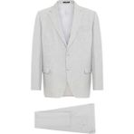 Süvari Gri Regular Fit Mono Yaka 6 Drop Klasik Takım Elbise Erkekler İçin Desenli - 60