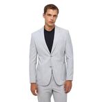 Süvari Gri Slim Fit Desenli Mono Yaka 6 Drop Spor Takım Elbise, 48