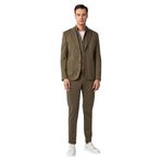 Süvari Haki Slim Fit Düz Sivri Yaka 6 Drop Spor Takım Elbise, 48