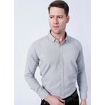 Süvari Klasik Yaka Slim Fit Armürlü Siyah Erkek Gömlek