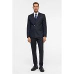 Süvari Lacivert Slim Fit Kruvaze Yaka 6 Drop Takım Elbise Erkekler İçin Şık Tasarım - 54