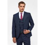 Süvari Lacivert Slim Fit Mono Yaka 6 Drop Yelekli Takım Elbise Erkekler İçin Şık Tasarım - 56