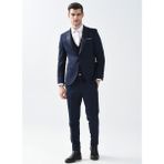 Süvari Normal Bel Slim Fit Lacivert Erkek Takım Elbise TK3000400242 - 48
