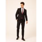 Süvari Normal Bel Slim Fit Siyah Erkek Takım Elbise TK1000600242 - 52