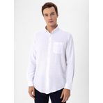 Süvari Regular Fit Düğmeli Yaka Düz Beyaz Erkek Gömlek GM1008300078