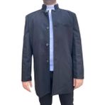 Süvari Regular Fit Premium Yün Içerikli Uzun Kol Lacivert Kaşe Kaban Erkek Rahat Kalıp - Siyah - 60