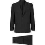 Süvari Siyah Regular Fit Erkek Takım Elbise Sivri Yaka 6 Drop Polyester - Viskon - 58