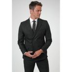 SÜVARİ Siyah Slim Fit Desenli Sivri Yaka 6 Drop Klasik Takım Elbise