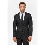Süvari Siyah Slim Fit Mono Yaka 6 Drop Takım Elbise Erkekler İçin Şık Desenli Model - 54