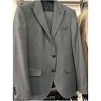 Süvari Slim Fit 6 Drop Yelekli (Çıtır Desenli) Takım Elbise - 50 - Antrasit - Mavi