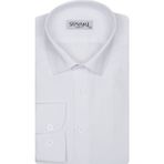 Süvari Slim Fit Açık Mavi Erkek Düz Gömlek - Beyaz