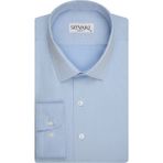Süvari Slim Fit Armür Desenli Açık Mavi Erkek Gömlek - XL - Orta Mavi