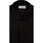 Süvari Slim Fit Armür Desenli Beyaz Erkek Gömlek - Siyah