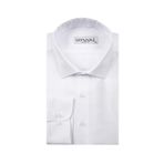Suvarı Slim Fit Armur Desenli Beyaz Erkek Gomlek