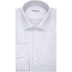 Süvari Slim Fit Armür Desenli Erkek Gömlek - Bej