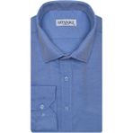 Süvari Slim Fit Armür Desenli Erkek Gömlek - Koyu Mavi