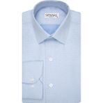 Süvari Slim Fit Armür Desenli Erkek Gömlek - Orta Mavi