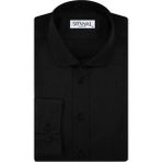 Süvari Slim Fit Armür Desenli Lacivert Erkek Gömlek - XL - Siyah