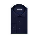 Süvari Slim Fit Armür Desenli Lacivert Erkek Gömlek
