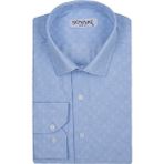 Süvari Slim Fit Armür Desenli Mavi Erkek Gömlek - 2XL