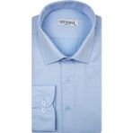 Süvari Slim Fit Armür Desenli Mavi Erkek Gömlek - Buz Mavi