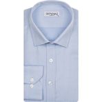 Süvari Slim Fit Armür Desenli Mavi Erkek Gömlek - XL - Buz Mavi