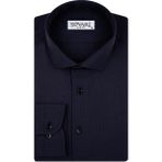 Süvari Slim Fit Armür Desenli Soluk Mavi Erkek Gömlek - XL - Lacivert