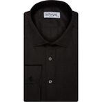 Süvari Slim Fit Armürlü Siyah Erkek Gömlek - XL