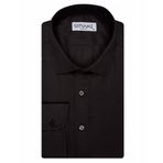 Süvari Slim Fit Armürlü Siyah Erkek Gömlek