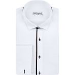 Süvari Slim Fit Ata Yaka Beyaz Erkek Gömlek - XL