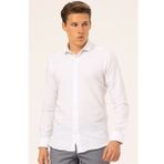 Süvari Slim Fit Beyaz Düz Erkek Gömlek