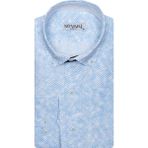 Süvari Slim Fit Desenli Erkek Gömlek - Orta Mavi