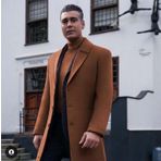 Süvari Slim Fit Kırlangıç Yaka Kahverengi Erkek Kaşe Kaban