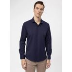 Süvari Slim Fit Klasik Yaka Armürlü Mavi Erkek Gömlek GM2024700294