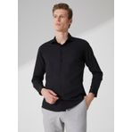 Süvari Slim Fit Klasik Yaka Armürlü Siyah Erkek Gömlek GM2024700401
