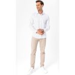 Süvari Slim Fit Klasik Yaka Baskılı Lacivert Erkek Gömlek GM2025500410 - XL