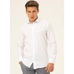 Süvari Slim Fit Klasik Yaka Düz Beyaz Erkek Gömlek GM1007100553