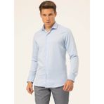 Süvari Slim Fit Klasik Yaka Düz Mavi - Buz Erkek Gömlek GM1007100509 - XL