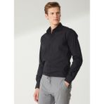 Süvari Slim Fit Klasik Yaka Düz Siyah Erkek Gömlek GM1007100487 - XL