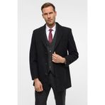 Süvari Slim Fit Sivri Yaka Erkek Koyun Yünlü Kaban