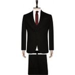 Süvari Slim Fit Siyah Yelekli Düz Takım Elbise 46 Beden Erkek İçin Modern Tasarım