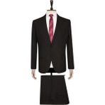 Süvari Slim Fit Takım Elbise Siyah Renk Erkekler İçin Şık ve Rahat Model - 50 / 6